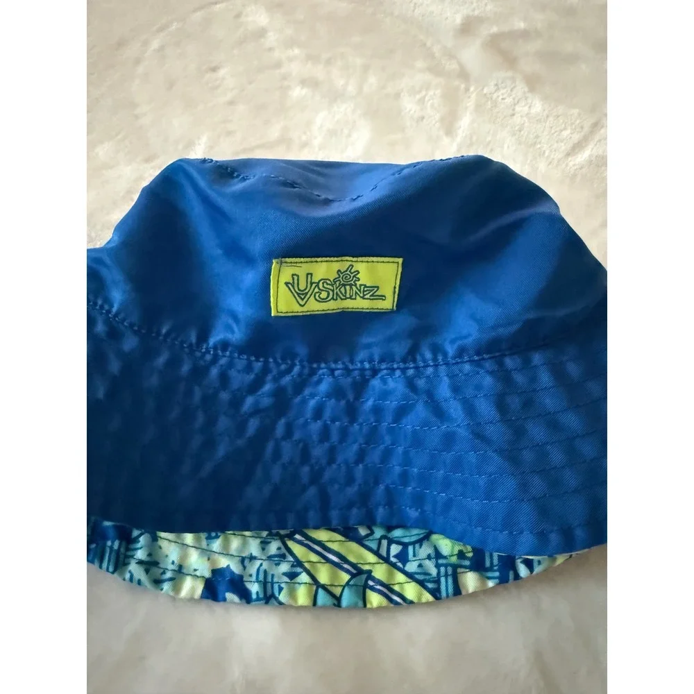 V Skinz Reversible Bucket Hat Blue Shark Print Youth Kids Sun‎ Hat